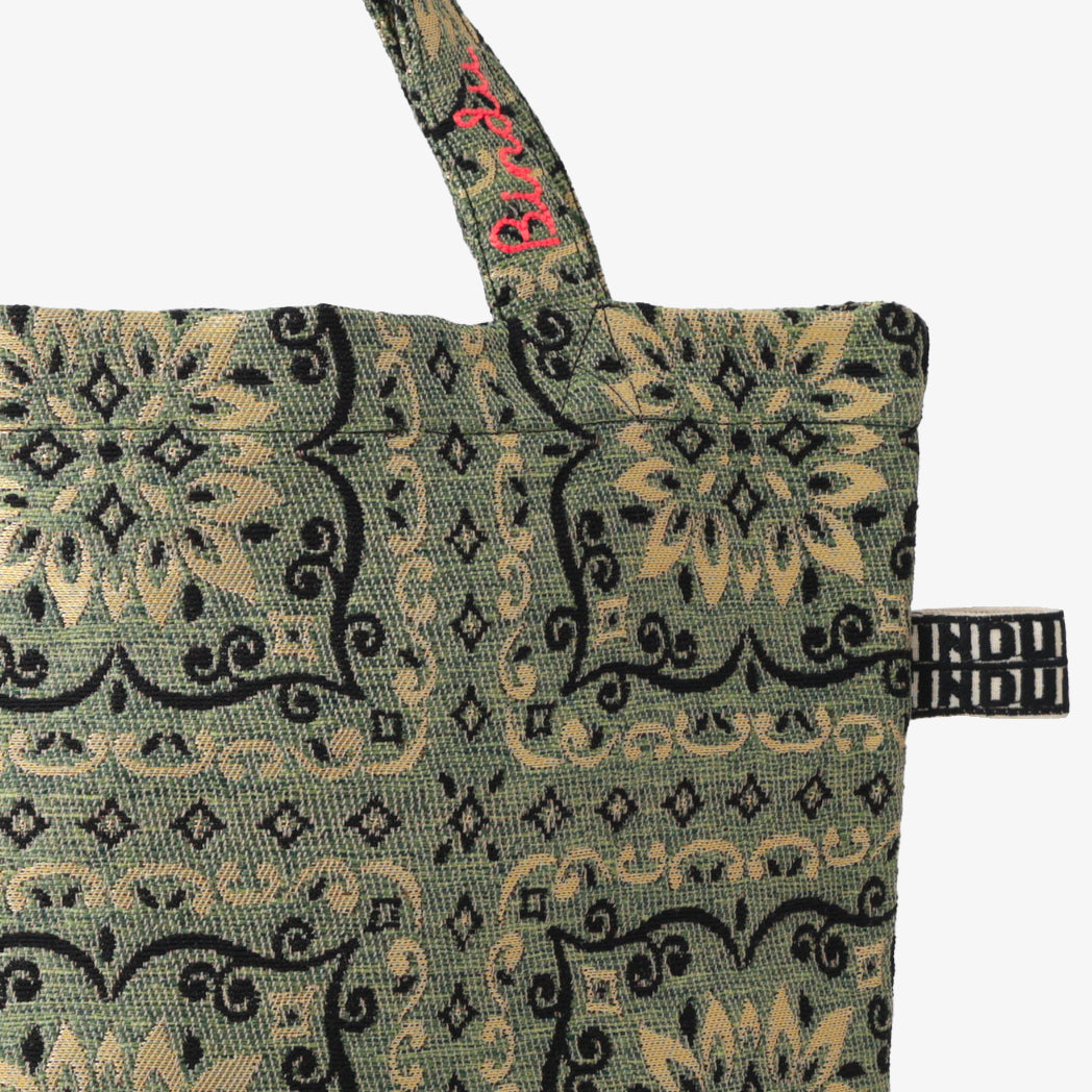 Joni Flower Jacquard Tote Bag Jacquard Tote Bag / BBB2090ai c# 2Olive