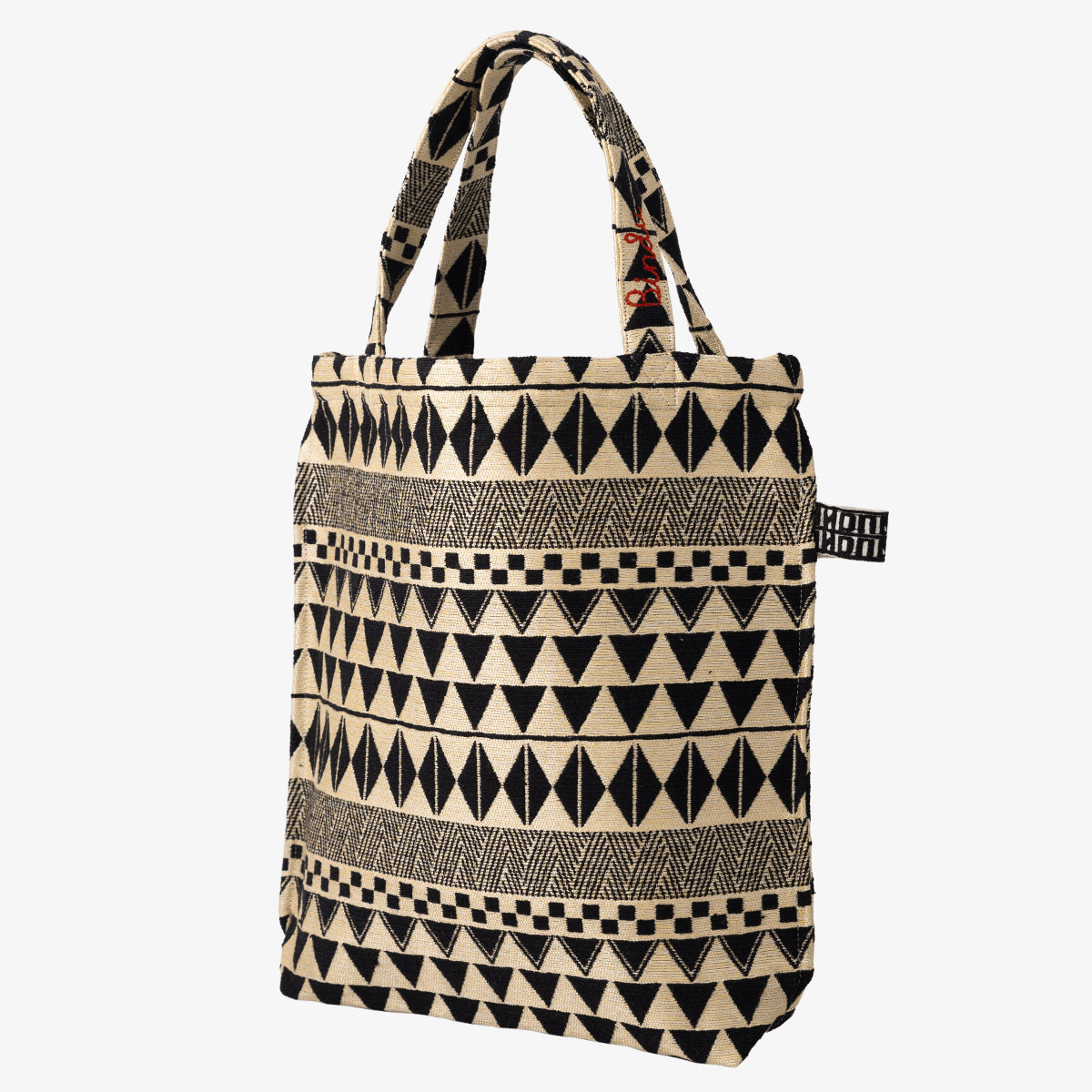 Tribal Jacquard Reverse Tote Bag Black / BBB-2094tribal-25MS-c2