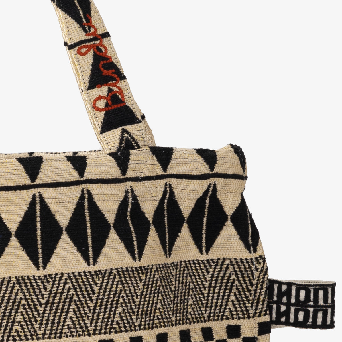 Tribal Jacquard Reverse Tote Bag Black / BBB-2094tribal-25MS-c2