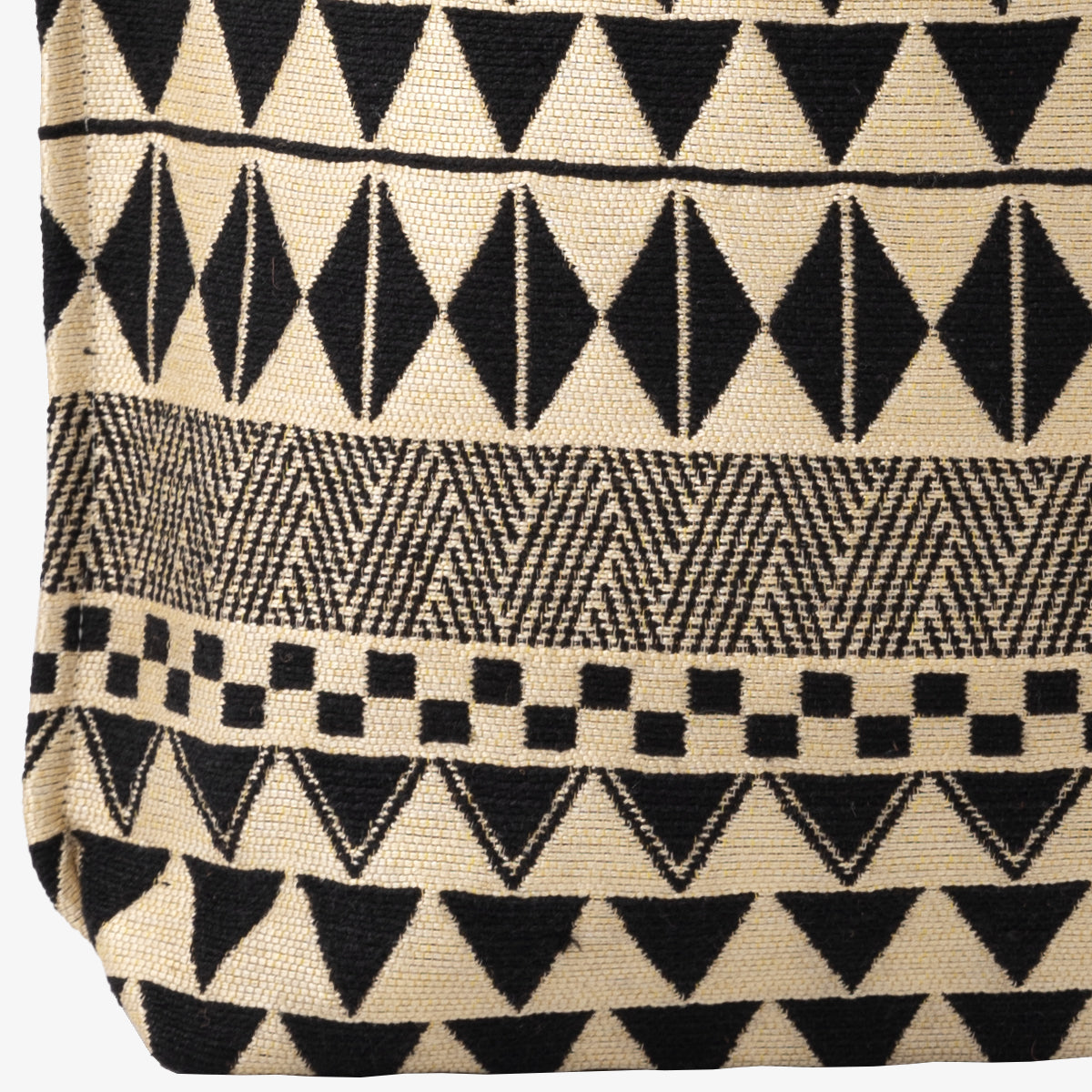 Tribal Jacquard Reverse Tote Bag Black / BBB-2094tribal-25MS-c2