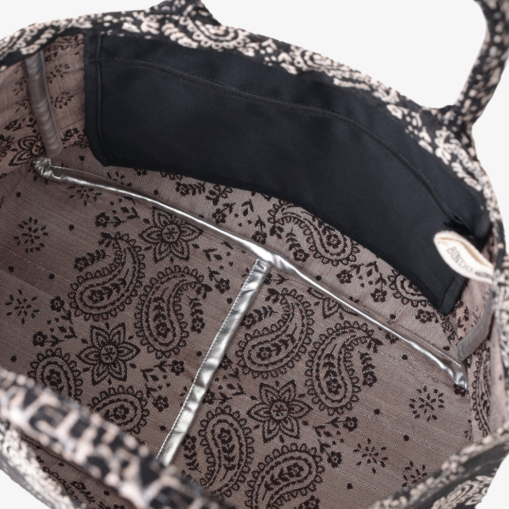 Vintage Bandana ジャカード ミディアムトートバッグ Black / BBB-2112-c2 25S