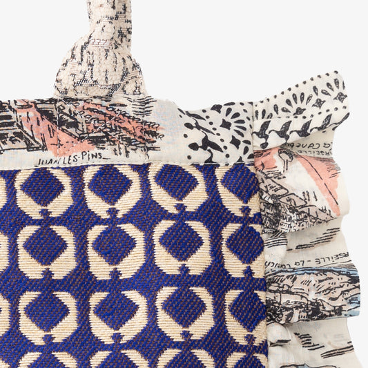 Lantern ジャカード フリル トートバッグ Blue / BBB-2120-c1 25S