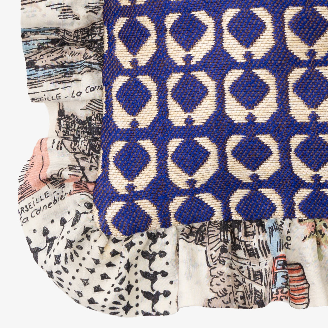 Lantern Jacquard Frill Tote Bag Blue / BBB-2120-c1 25S
