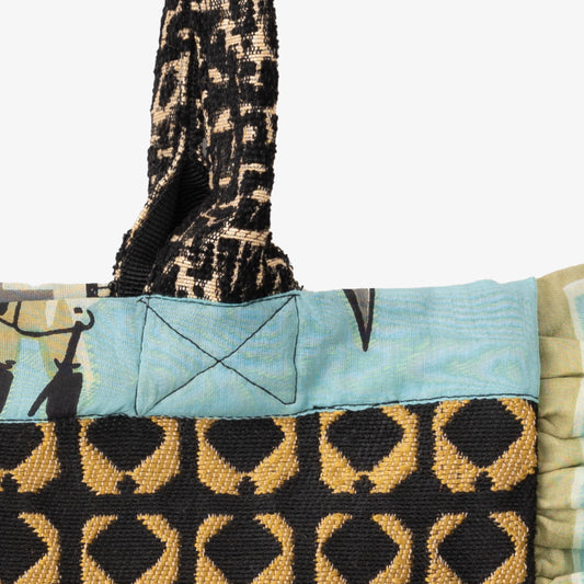 Lantern ジャカード フリル トートバッグ Black / BBB-2120-c2 25S