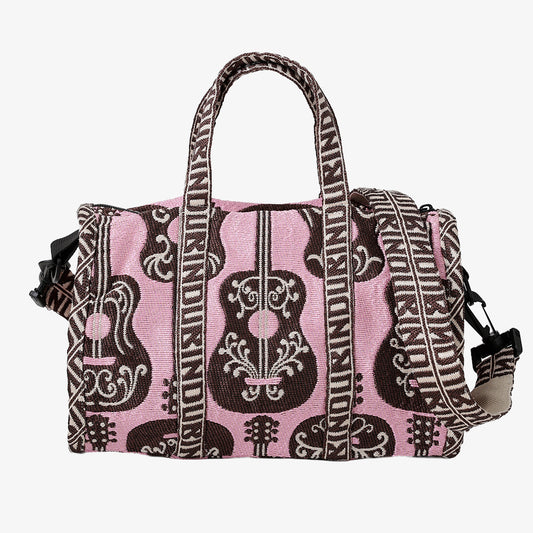 Guitar ジャカード ミニ ボストンバッグ Pink / BBB-2147-25FW-c2