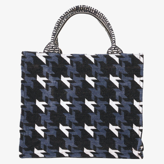 Chenille NY Houndstooth ジャカード スモール ブック トートバッグ Black / BBB-2155-25FW-c1