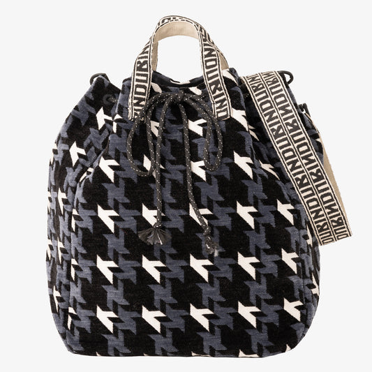 Chenille NY Houndstooth ジャカード ショルダーバッグ Black / BBB-2156-25FW-c1