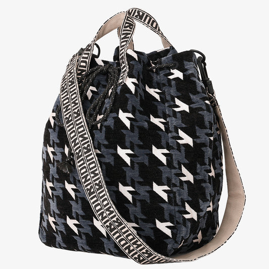 Chenille NY Houndstooth ジャカード ショルダーバッグ Black / BBB-2156-25FW-c1