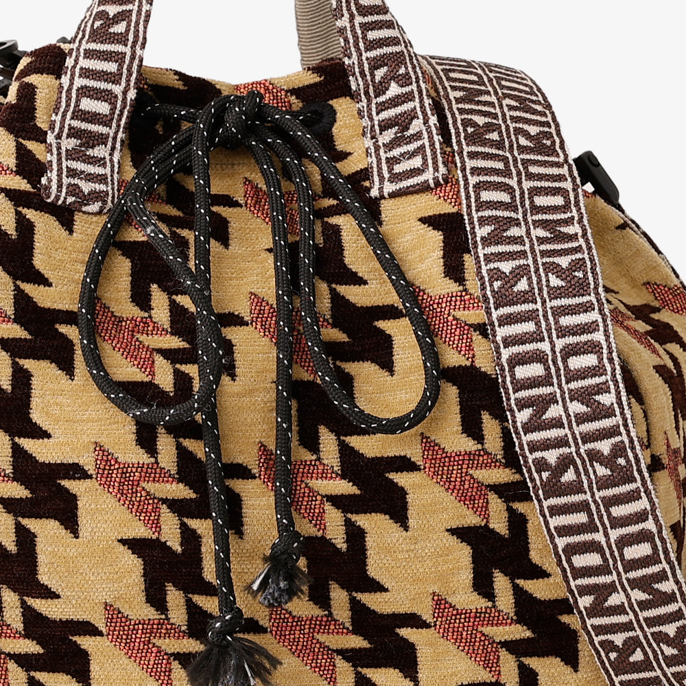 Chenille NY Houndstooth ジャカード ショルダーバッグ Camel / BBB-2156-25FW-c2
