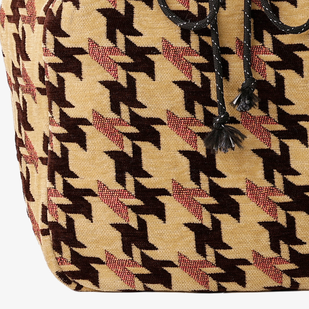 Chenille NY Houndstooth ジャカード ショルダーバッグ Camel / BBB-2156-25FW-c2
