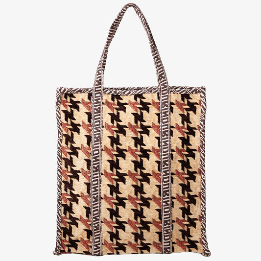 Chenille NY Houndstooth ジャカード Vasar トートバッグ Camel / BBB-2158-25FW-c2