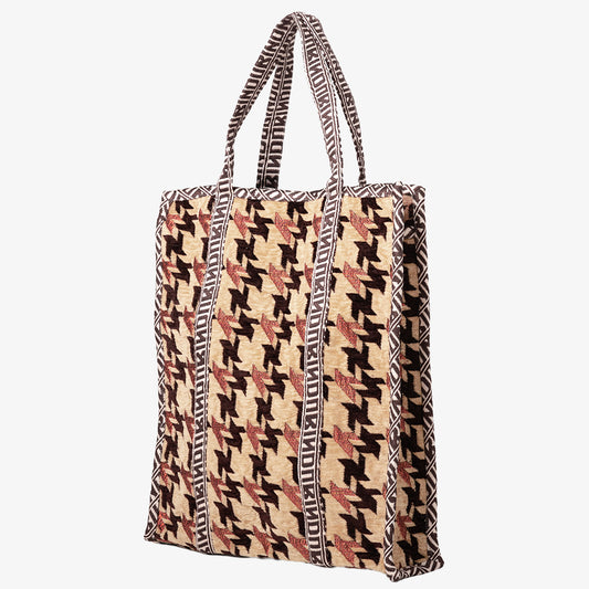 Chenille NY Houndstooth ジャカード Vasar トートバッグ Camel / BBB-2158-25FW-c2