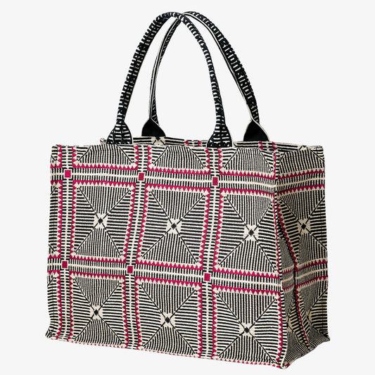 Crochet ジャカード ブックトートバッグ Red / BBB-2165-26ss-c1