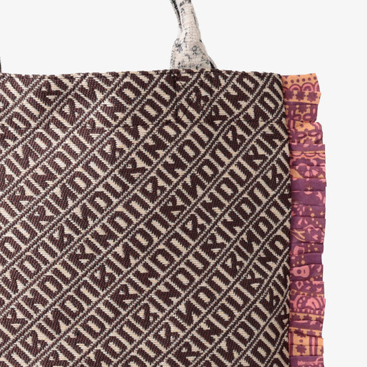 Bindu ジャカード スモールフリルトート Brown / BBB-2177-26ss-c2