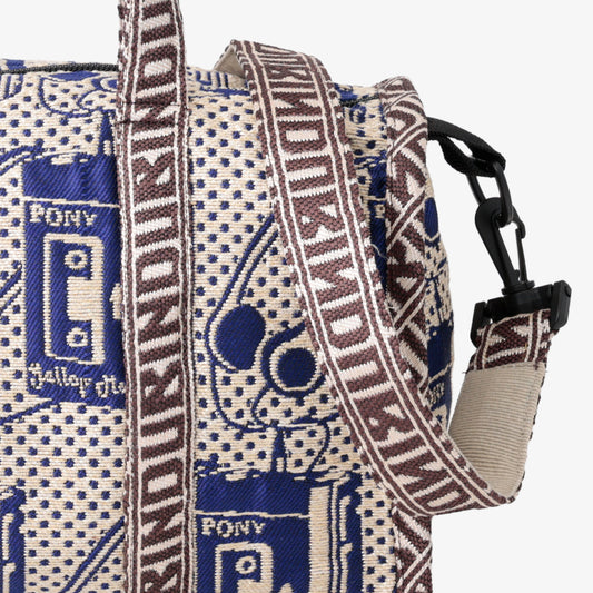 Pony Potable Cassette Player ジャカード ミニボストンバッグ Natural / BBB-2183-26ms-c1