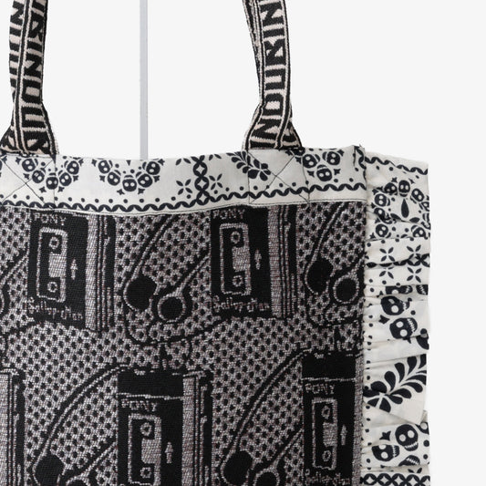 Pony Potable Cassette Player ジャカード スモールフリルトート Silver / BBB-2184-26ms-c2