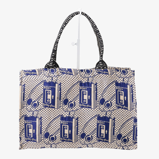 Pony Potable Cassette Player ジャカード ブックトートバッグ Natural / BBB-2185-26ms-c1