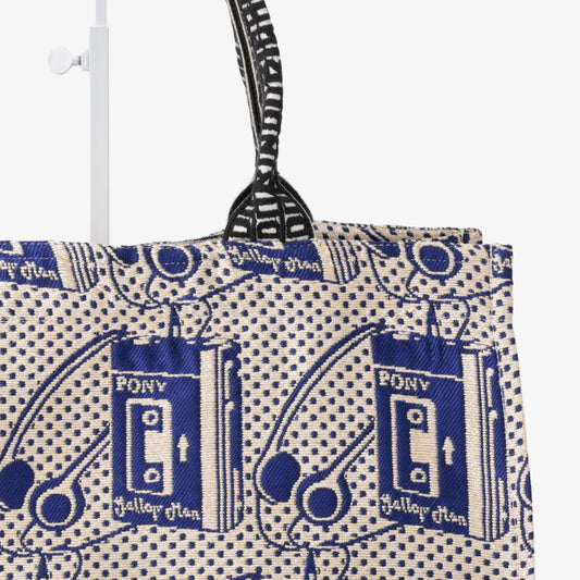 Pony Potable Cassette Player ジャカード ブックトートバッグ Natural / BBB-2185-26ms-c1