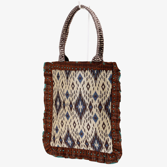 Iroquois Jacquard Frill Tote / BBB-2194-26fw-c1 Natural