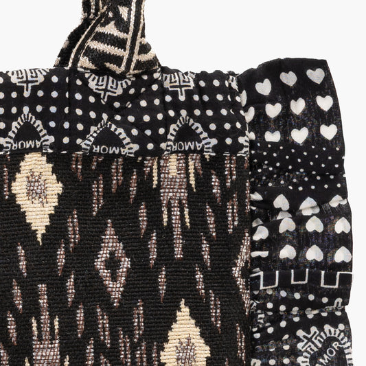 Iroquois Jacquard Frill Tote / BBB-2194-26fw-c2 Black
