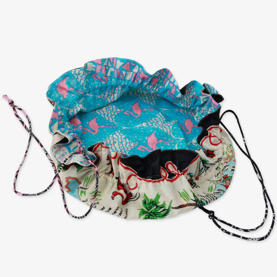 SOUP DUMPLING BAG ダンプリングバッグ(リバーシブル巾着)c#1 Florida Black