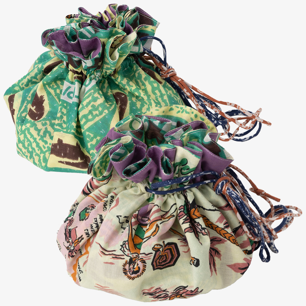 SOUP DUMPLING BAG ダンプリングバッグ(リバーシブル巾着)c#2 Florida Lavender