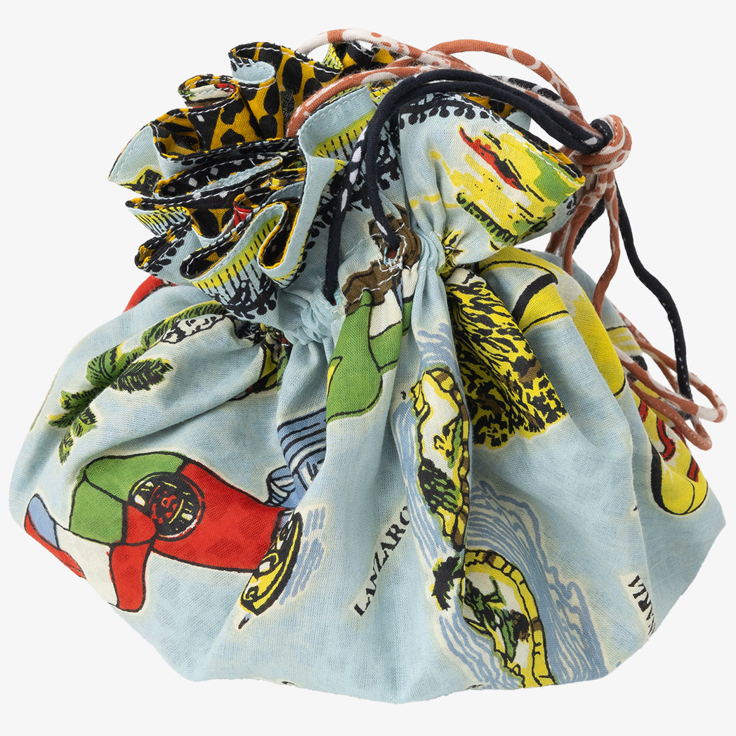 SOUP DUMPLING BAG ダンプリングバッグ(リバーシブル巾着)c#3 Canary Blue