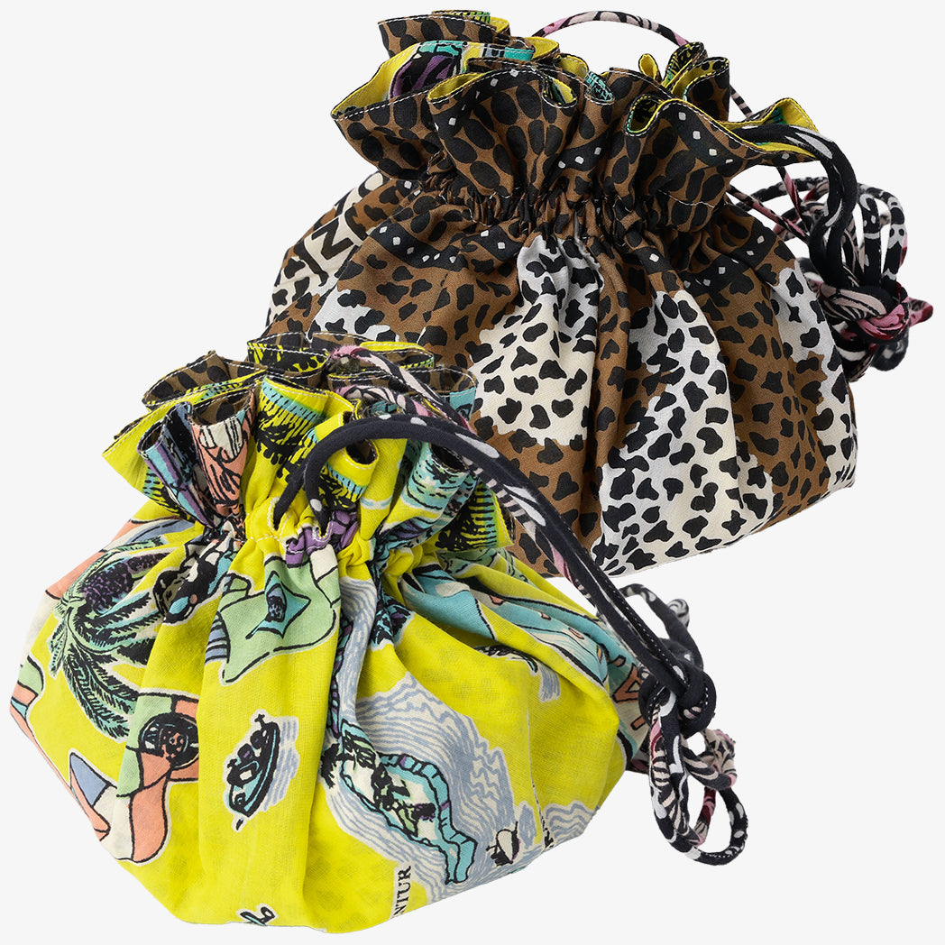 SOUP DUMPLING BAG ダンプリングバッグ(リバーシブル巾着)c#4 Canary Yellow