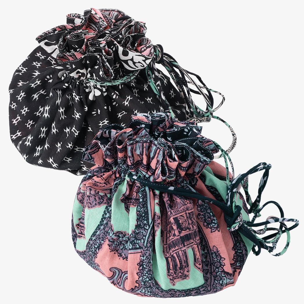 SOUP DUMPLING BAG ダンプリングバッグ(リバーシブル巾着)c#6 New Paris Pink