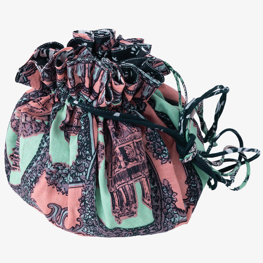 SOUP DUMPLING BAG ダンプリングバッグ(リバーシブル巾着)c#6 New Paris Pink