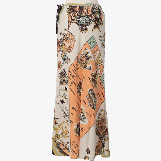 Map Print (ネヴァダ)レーヨンバイアス ロングスカート NEVADA