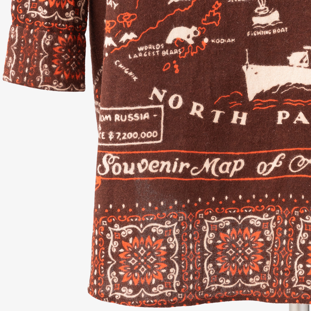 Cotton Flannel Alaska Frill Shirts One-piece Flannel frill shirt one-piece Alaska / BM1867-AL-c2 Brown