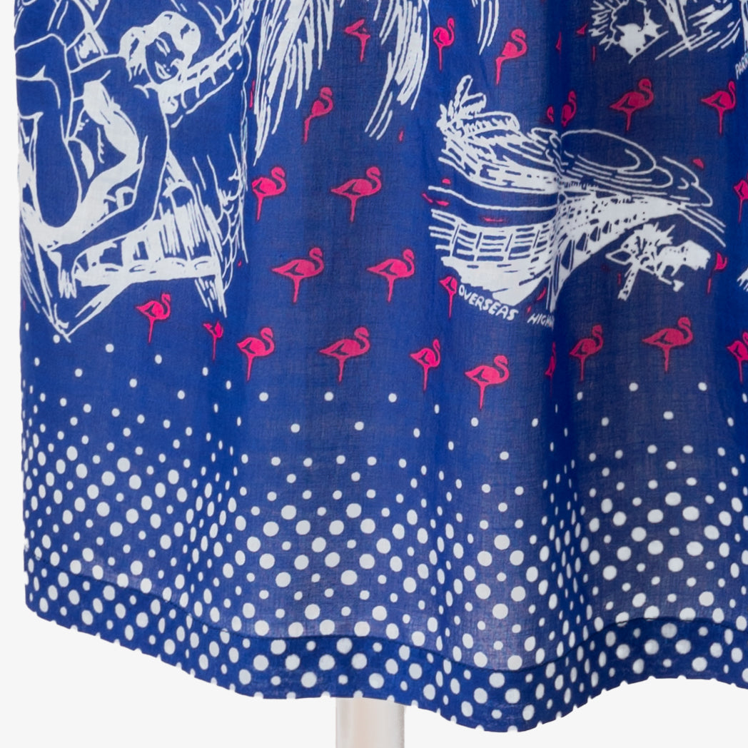 マッププリント ハンド刺繍ドレス FLORIDA Blue / BM1868map-25s-c1