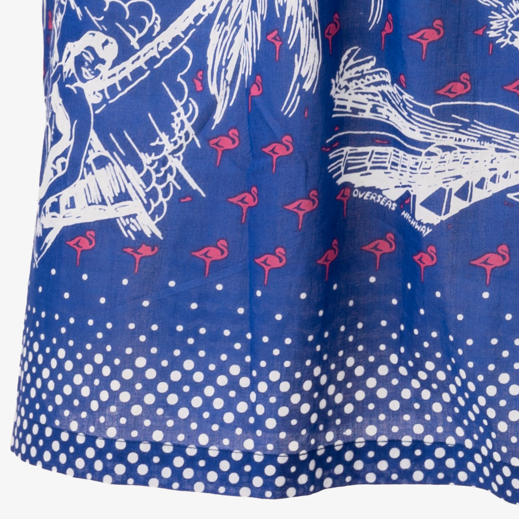 マッププリント ハンド刺繍ドレス FLORIDA Blue / BM1868map-25s-c1