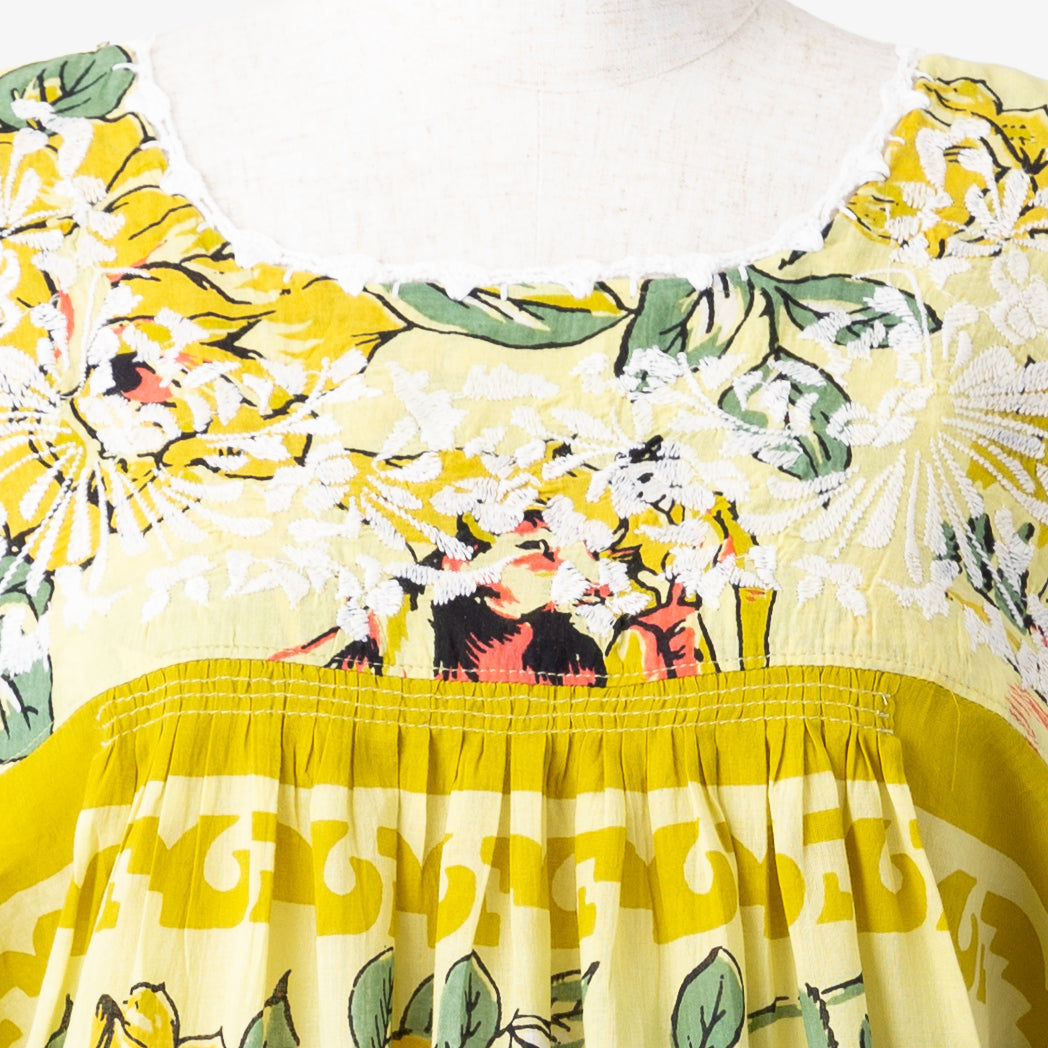 マッププリント ハンド刺繍ドレス TIJUANA Yellow / BM1868map-25s-c2