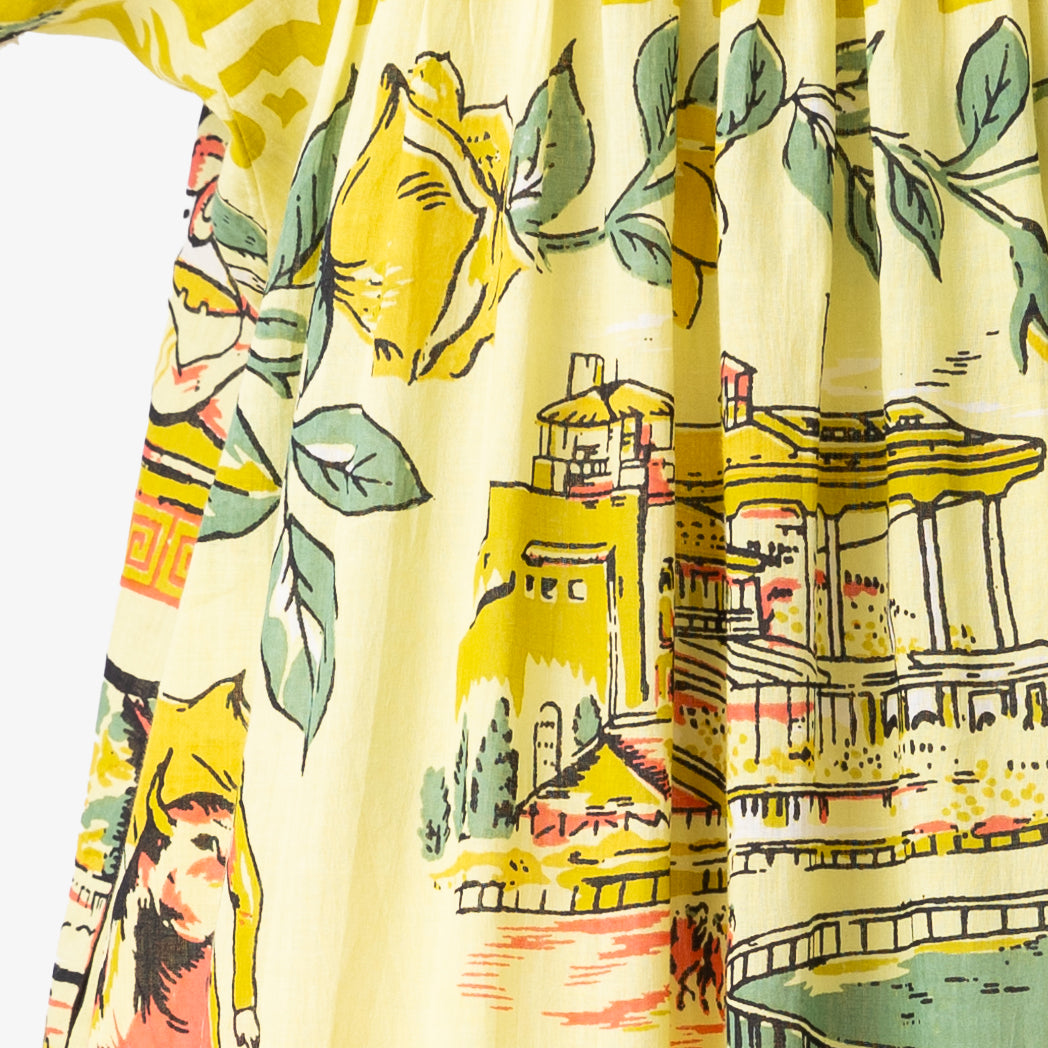 マッププリント ハンド刺繍ドレス TIJUANA Yellow / BM1868map-25s-c2