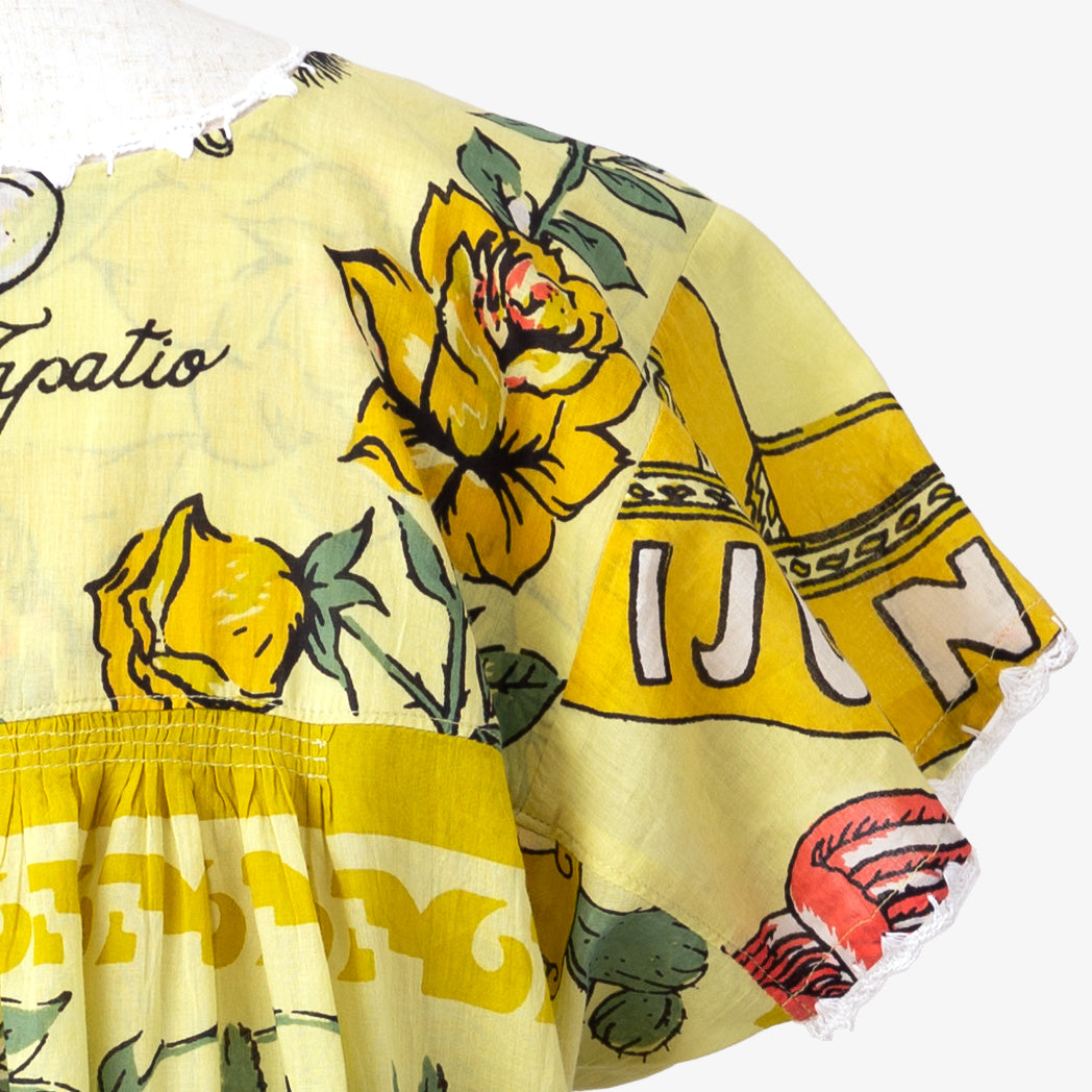 マッププリント ハンド刺繍ドレス TIJUANA Yellow / BM1868map-25s-c2