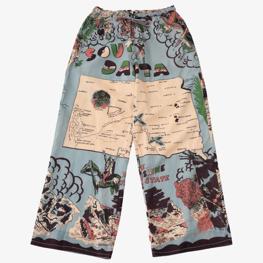 マッププリント イージーパンツ SOUTH DAKOTA Blue / BM-80320S25-25ms-c2