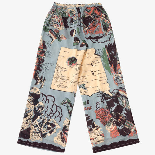 マッププリント イージーパンツ SOUTH DAKOTA Blue / BM-80320S25-25ms-c2