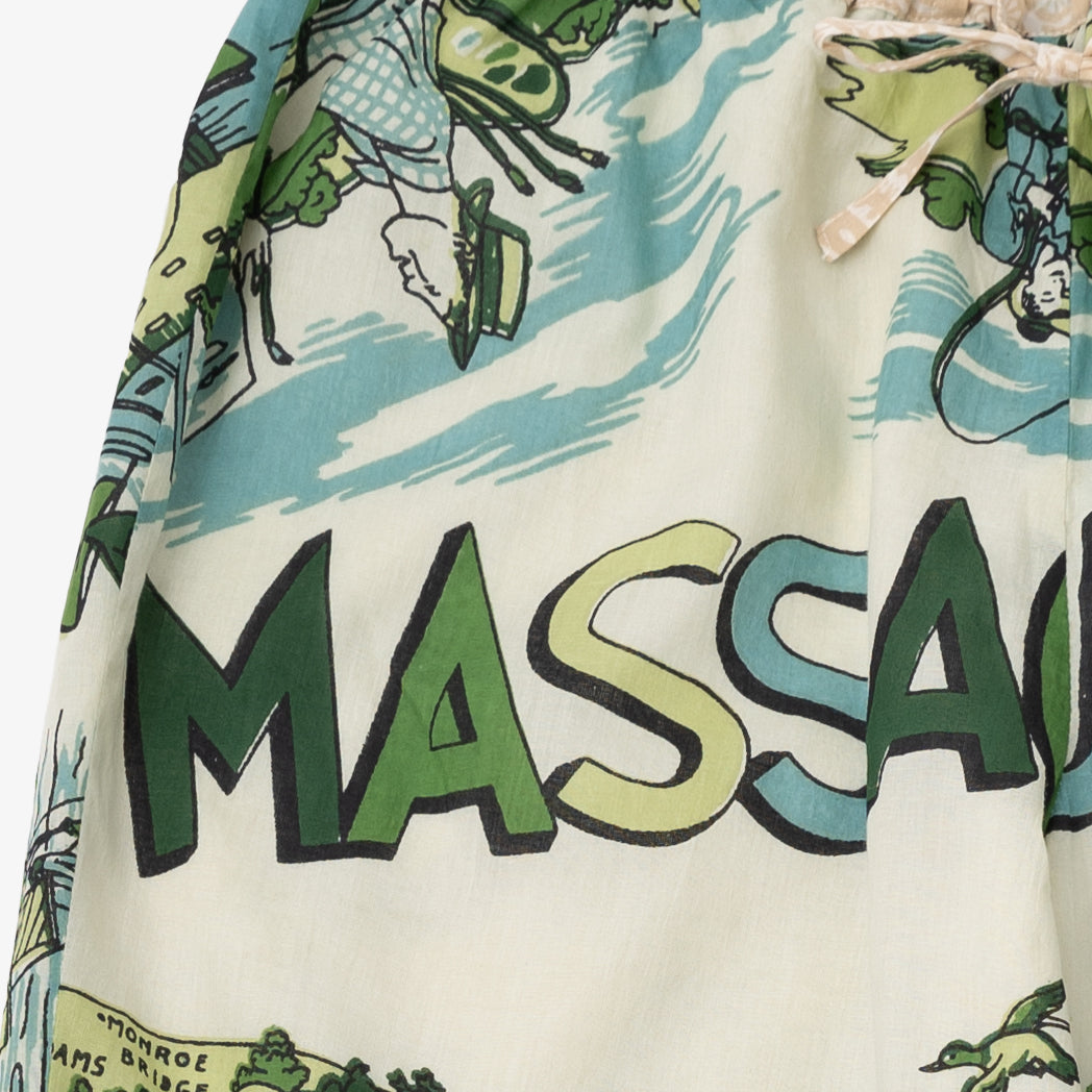 マッププリント イージーパンツ MASSACHUSETTS Green / BM-80320S25-c1