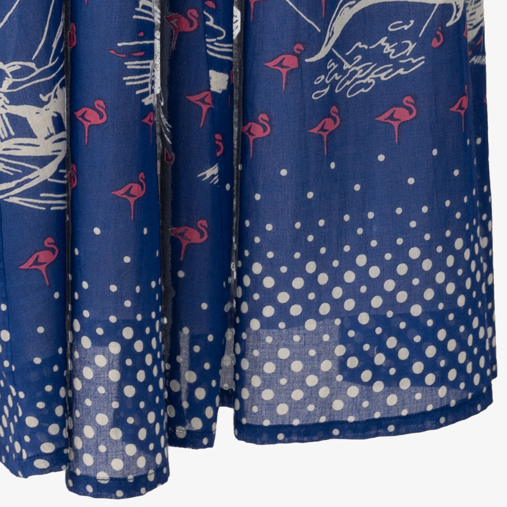 Map Print Halter Neck Long Dress FLORIDA Blue / BM956map25-25ms-c4