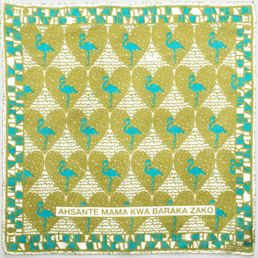 bbb1312_13032 African Pop Flamingo Bandana Olive