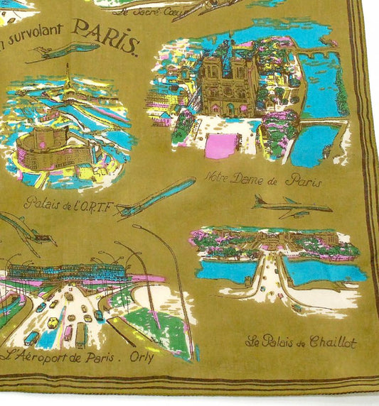 Paris (パリス)マッププリント バンダナ・ゴールド