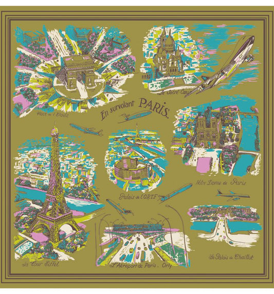 Paris (パリス)マッププリント バンダナ・ゴールド