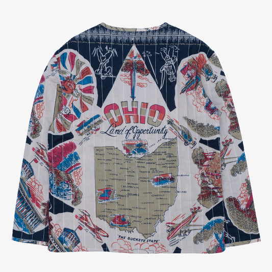 Cotton Quilt V-Neck Shirts / PIM66NC-QT-26fw-c1 OHIO Navy