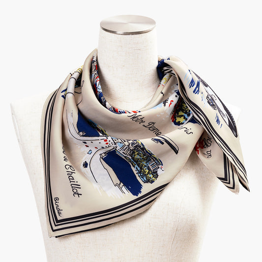 Paris Polyester Small Scarf Natural / TB1paris70-c1