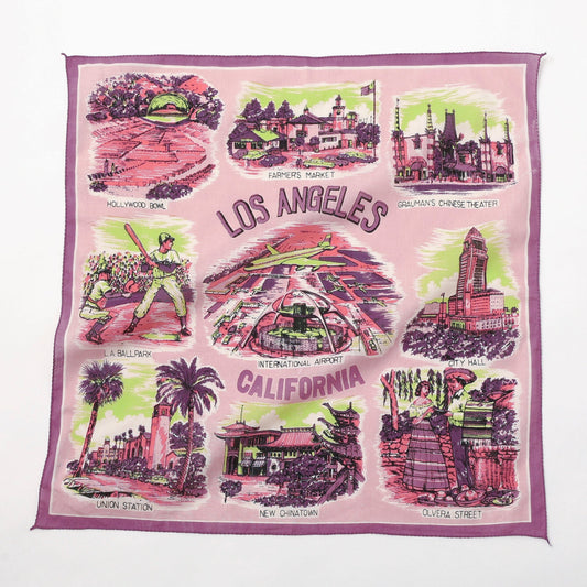 LA2 (ロスアンジェルス2)マッププリント・バンダナ・ラヴェンダー