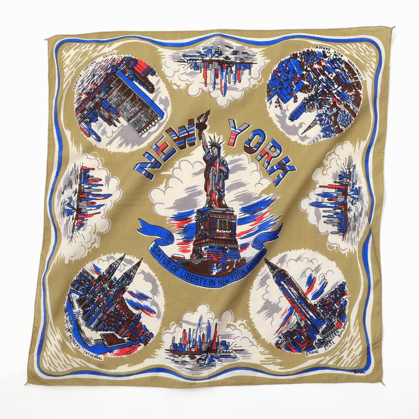NY2 (New York 2) Map Print Bandana, Beige