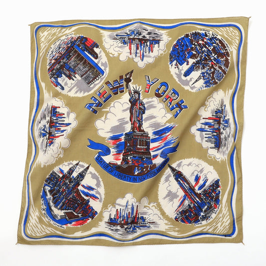 NY2 (ニューヨーク2)マッププリント・バンダナ・ベージュ