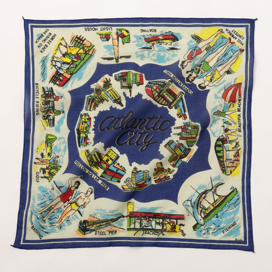 ATLANTIC CITY(アトランティックシティ)マッププリント・バンダナ・ブルー